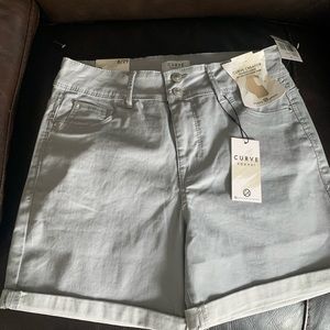 New Women’s Curve Appeal high waste gray shorts